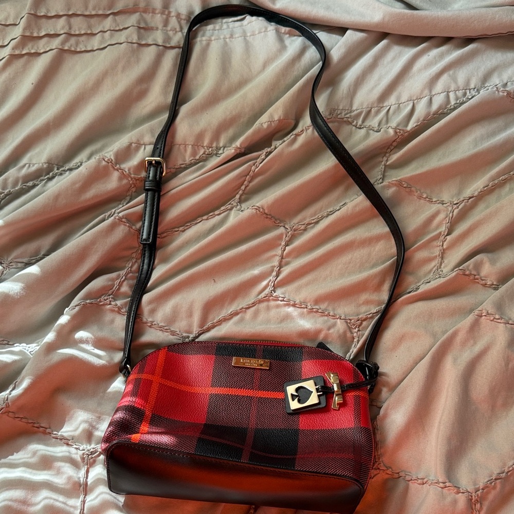 Red and Black Kate Spade Cross body and Key Charm